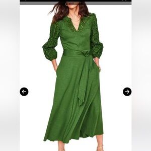 Boden Eyelet Embroidery Long Sleeve Dress